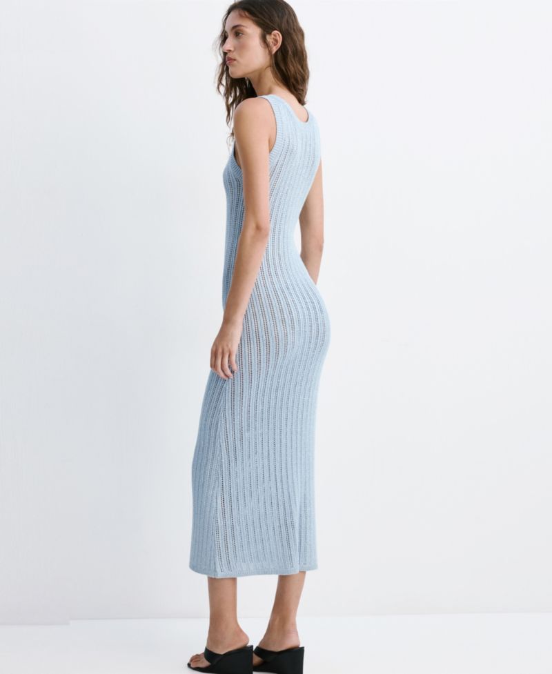 Women's Lace Design Long Knitted Dress