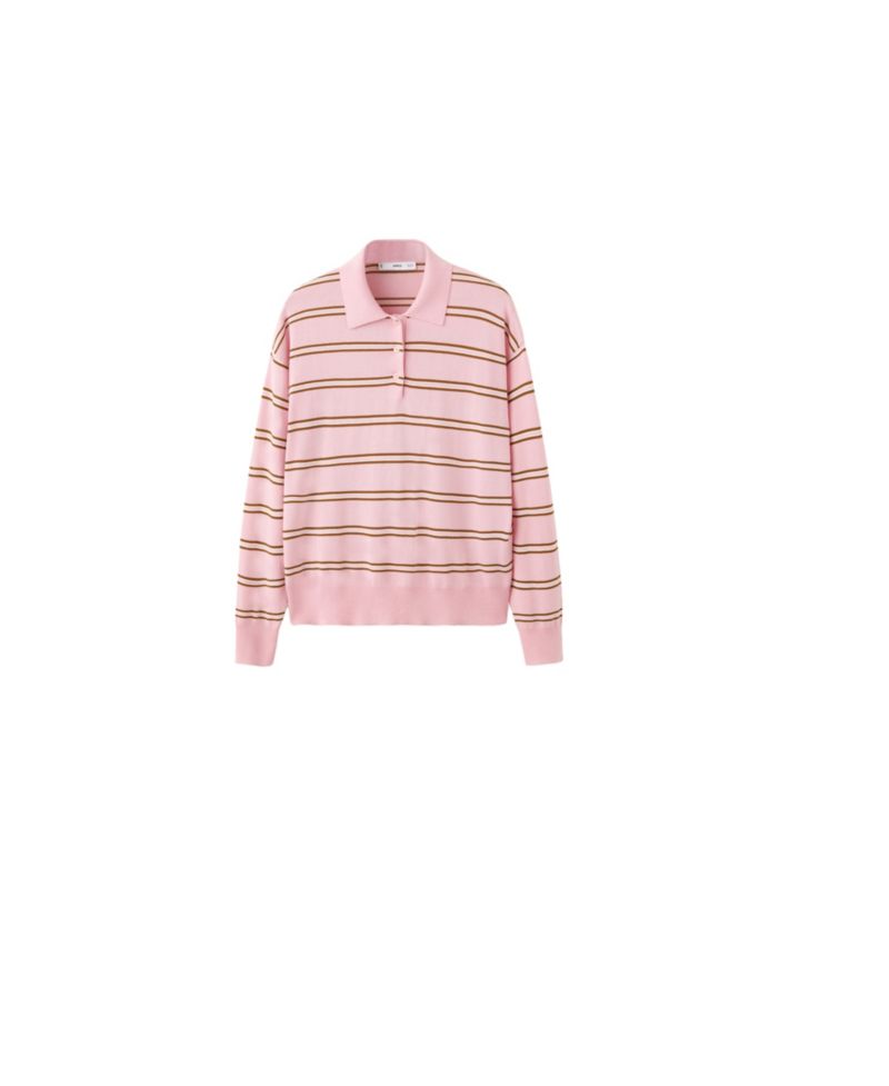 Women's Polo Long-Sleeve Loose-Fit Sweater