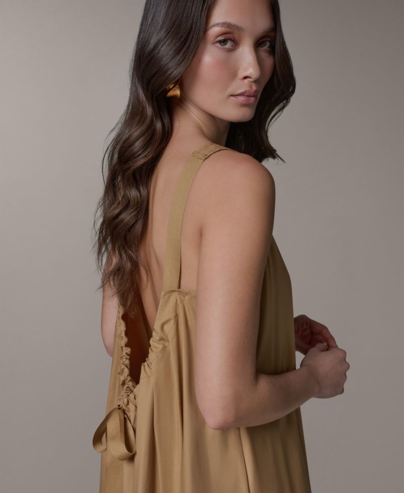 Women's Sleeveless Halter Tie Back Maxi Dress