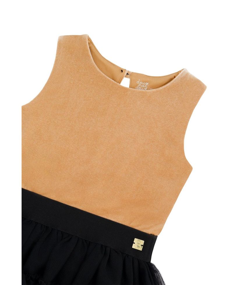 Little and Big Girl's (6-14) Bi-Material Sleeveless Dress