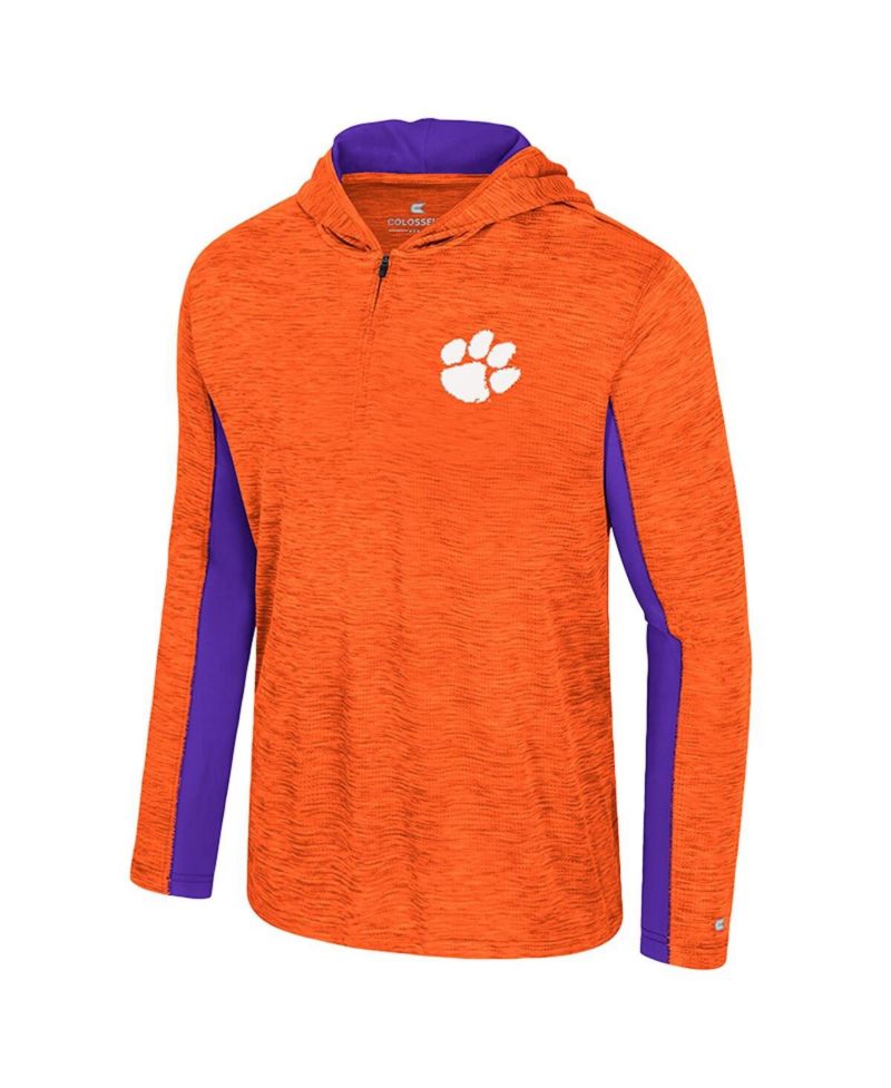 Men's Orange Clemson Tigers Always Sunny Quarter-Zip Hoodie