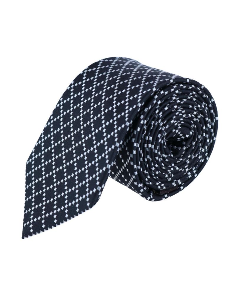 Men's Rowan Geometric Pattern Silk Necktie and Pocket Square Bundle