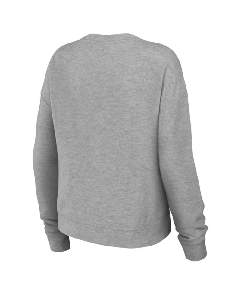 Women's 2-Piece Heather Gray New Orleans Saints Plus Size Knitted Tri-Blend Long Sleeve T-Shirt & Pants Lounge Set