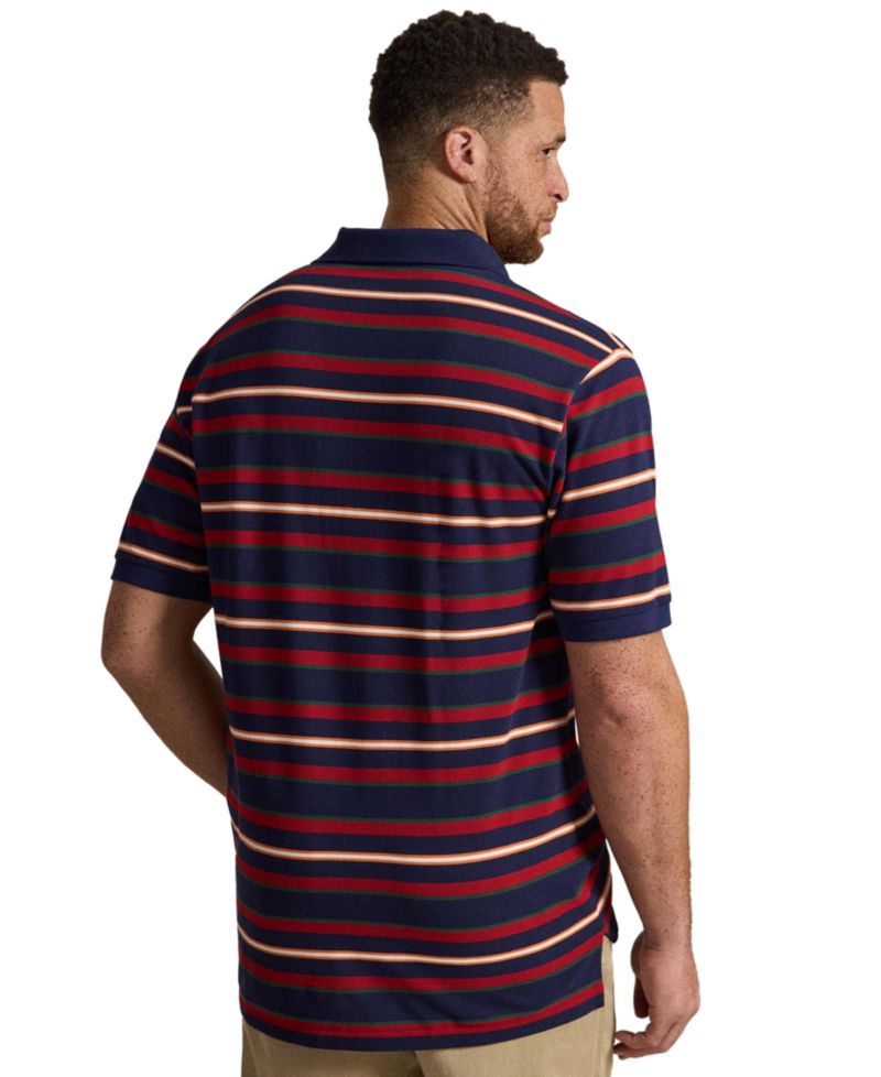 Men's Big & Tall Striped Mesh Polo Shirt