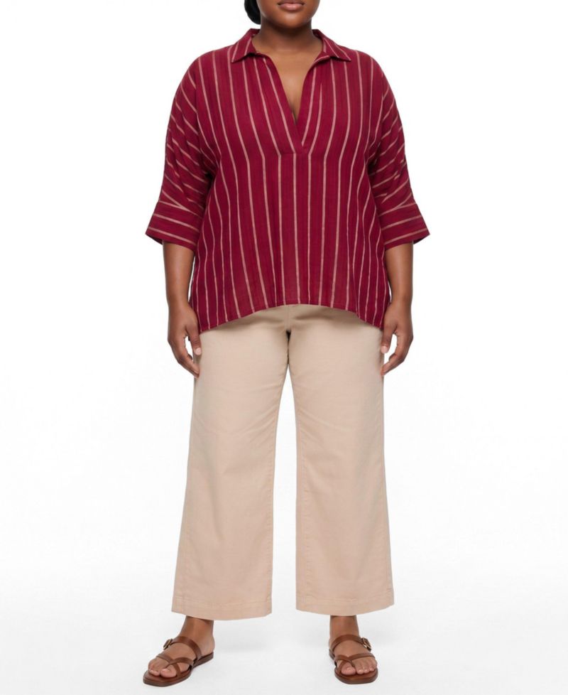 Plus Size Belle Isle Cotton Linen Popover Tunic