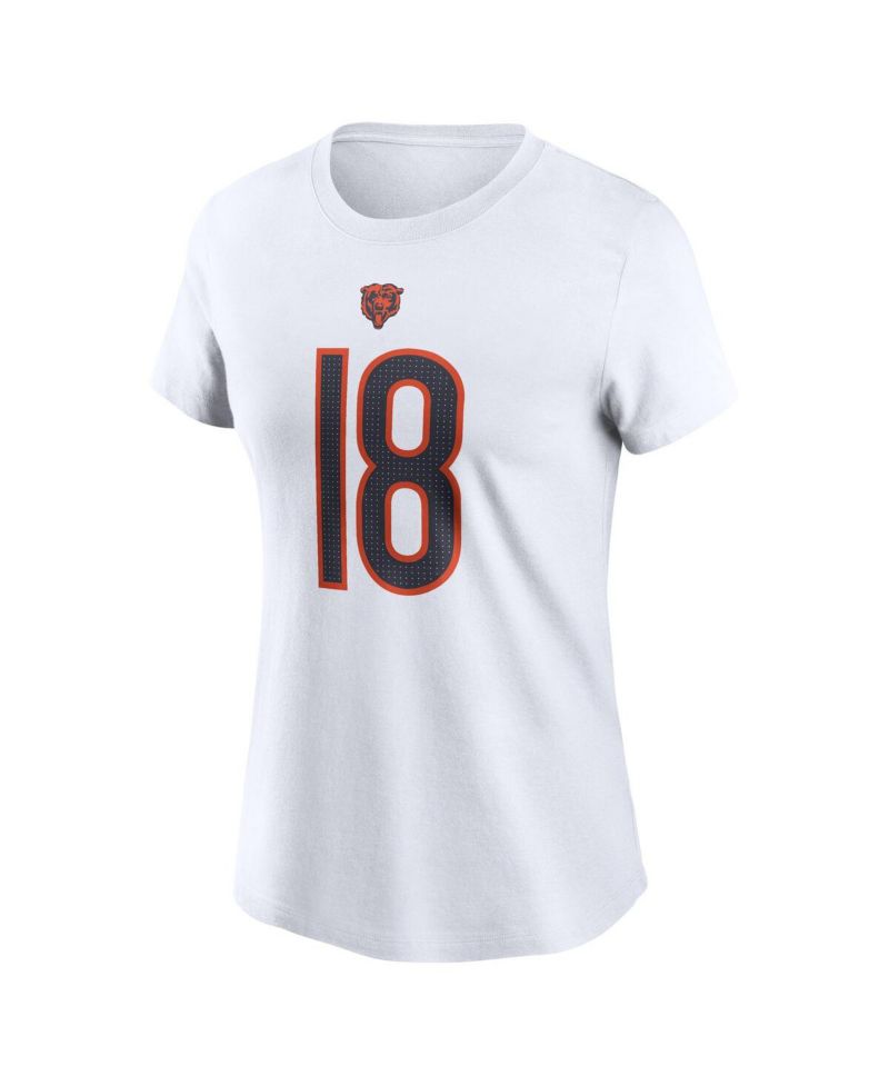 Women's Caleb Williams White Chicago Bears 2024 NFL Draft First Round Pick Fuse Name & Number T-Shirt