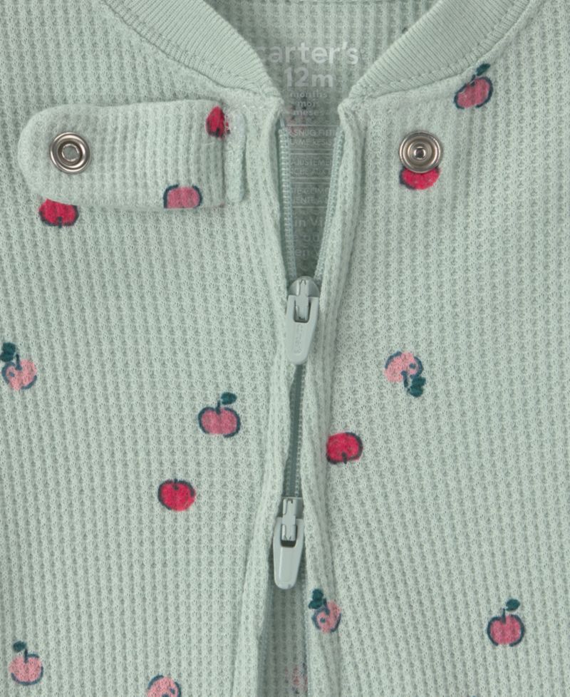Baby Girls' Apple Thermal Long-Sleeve Footed Pajama