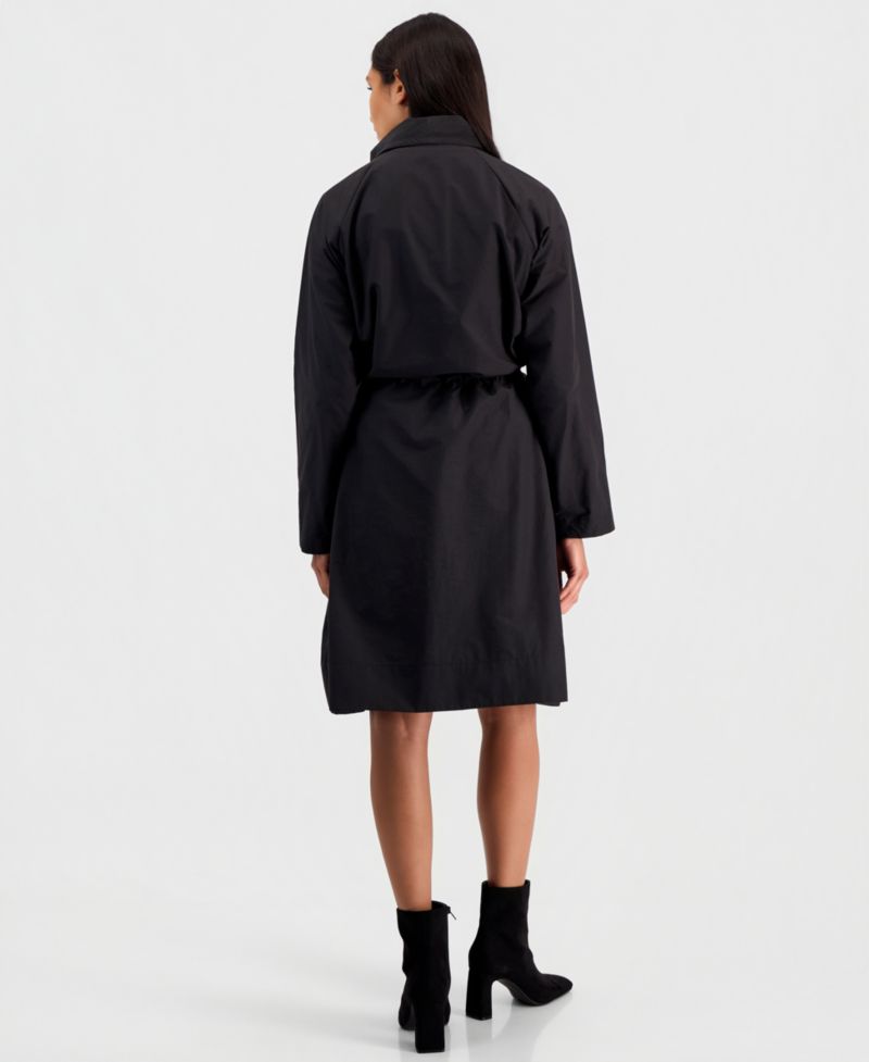 Women's High-Neck Belted Raglan-Sleeve Coat