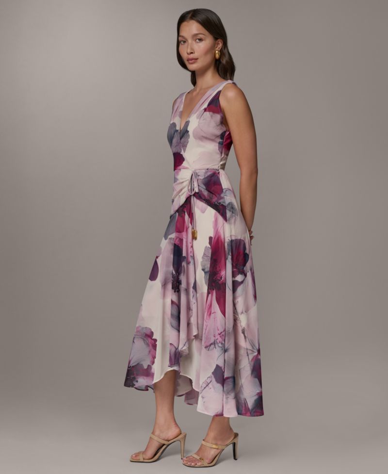 Petite Printed V-Neck High-Low Dress