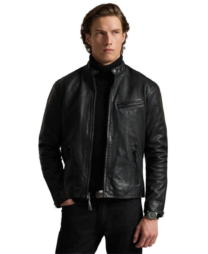 Men's Caf&eacute; Racer Leather Jacket
