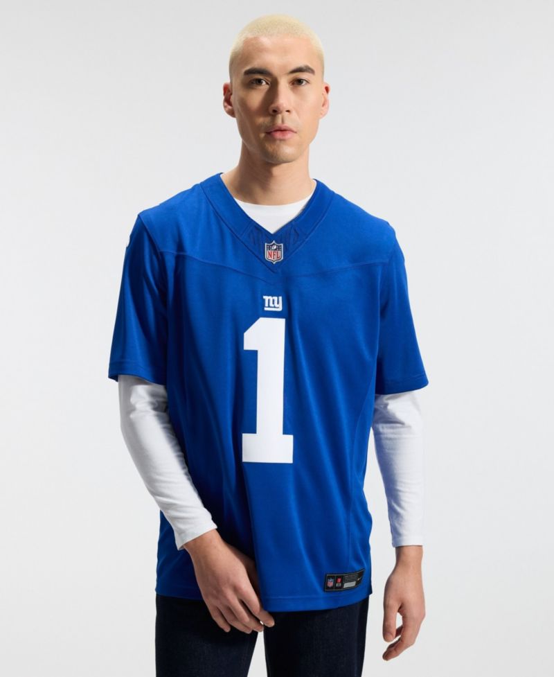 Men's Malik Nabers Royal New York Giants Vapor F.U.S.E. Stitched Limited Jersey