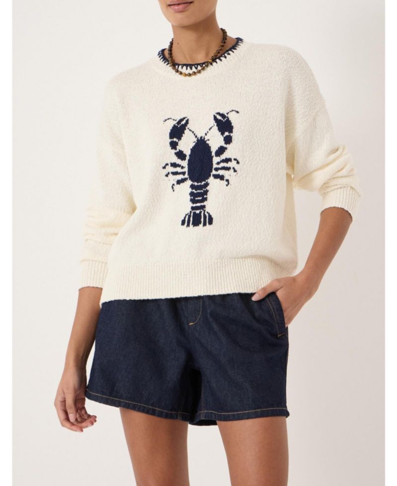 Women's Hallie Crew Neck Lobster Graphic Sweater