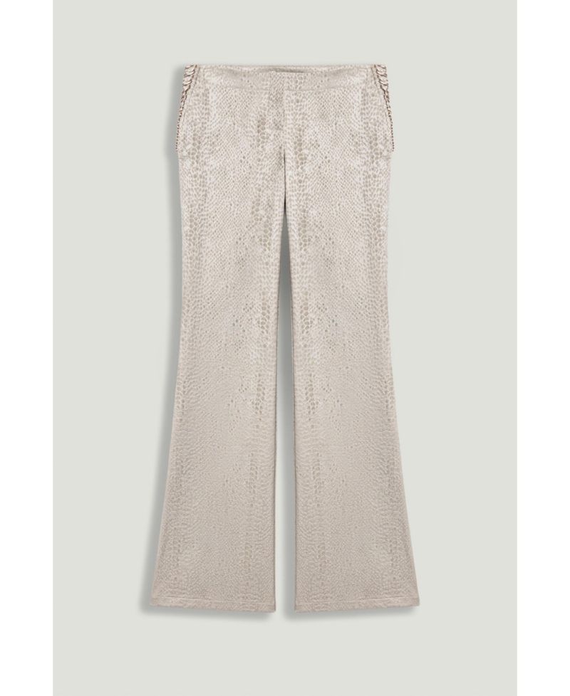 Women's Snake Print Jacquard Flare Trousers