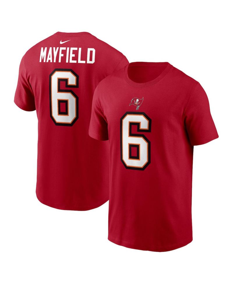 Men's Baker Mayfield Red Tampa Bay Buccaneers Player Name & Number T-Shirt