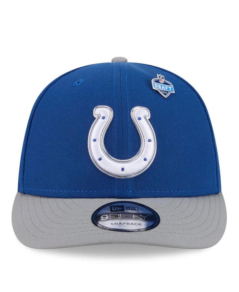 Men's Royal/Gray Indianapolis Colts 2026 NFL Draft On Stage Pre-Curved 9FIFTY Snapback Hat