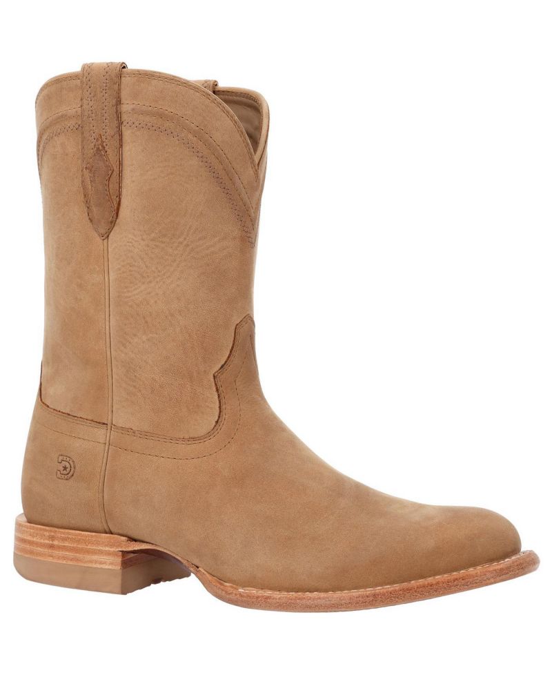 Men's Santa Fe Full-Grain Leather Mid Calf Round Toe Roper Boots