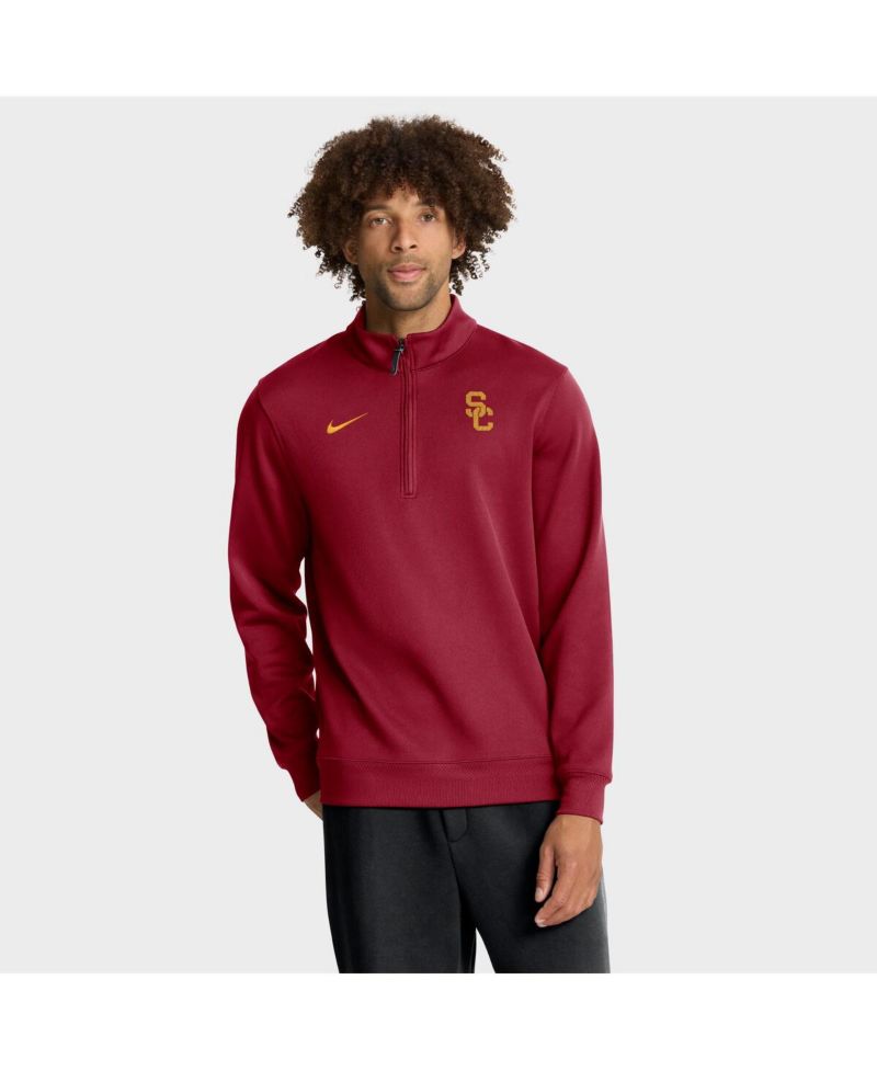 Men's Cardinal USC Trojans 2025 Coaches Premium Dri-FIT Half-Zip Pullover Sweatshirt