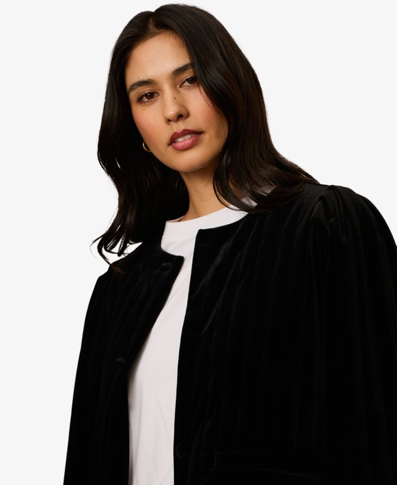 Women's Pepper Velvet Cropped Puff-Sleeve Jacket