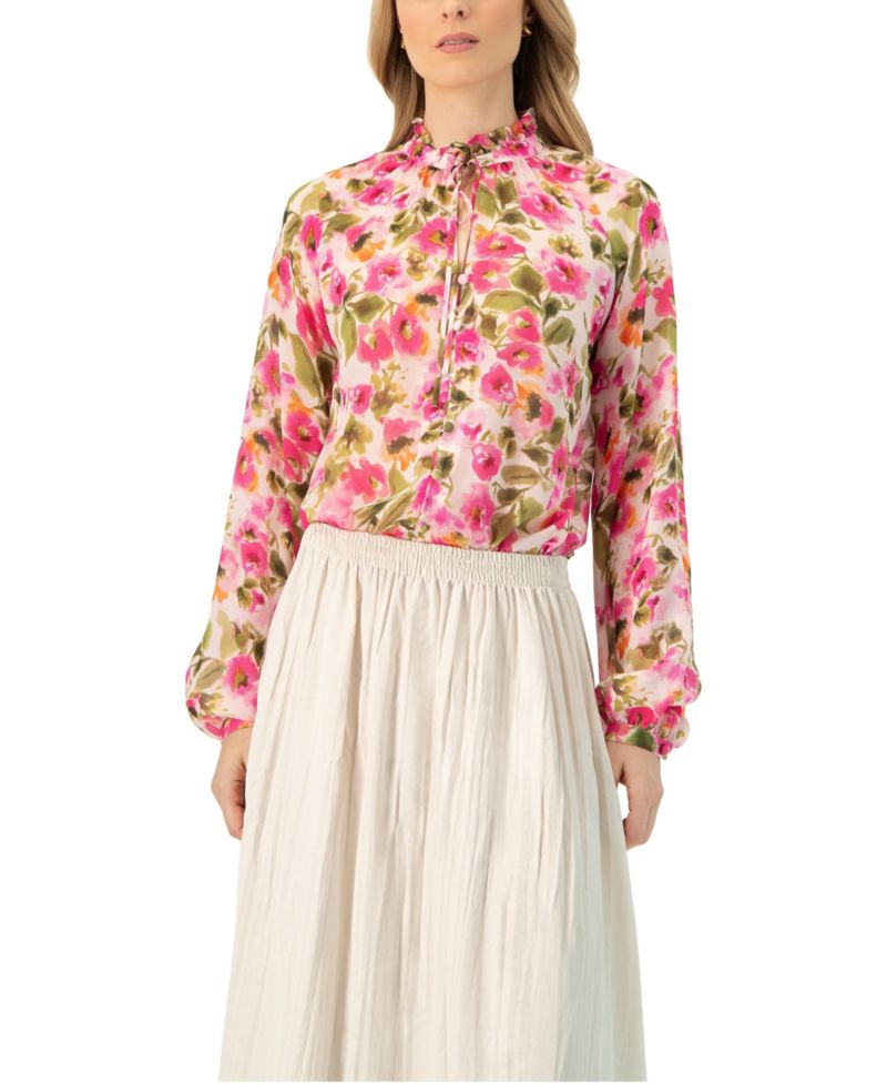Women's Floral High Neck Blouse