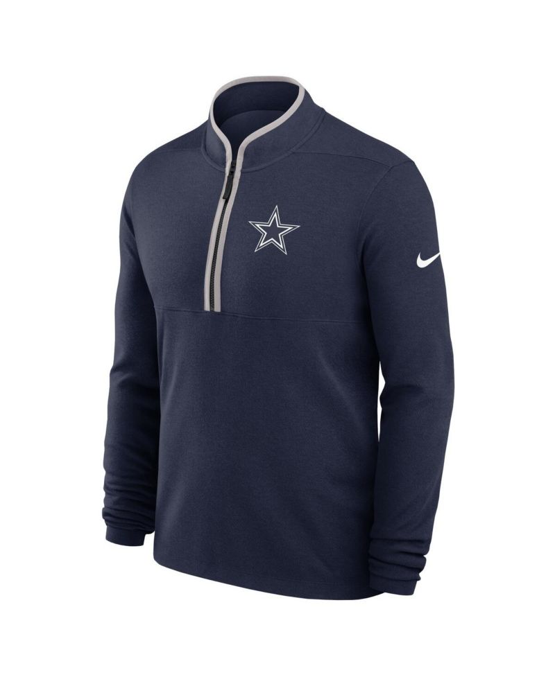 Men's Navy Dallas Cowboys Lightweight Victory Performance Half-Zip Pullover Sweatshirt
