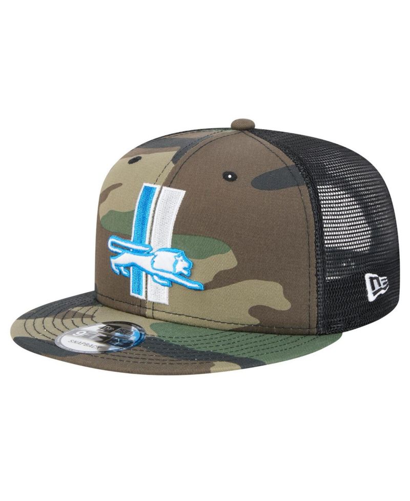 Men's Camo Detroit Lions Alternate Logo Main Trucker 9FIFTY Snapback Hat