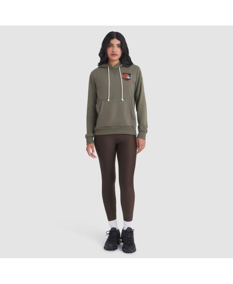 Women's Olive Cleveland Browns 2025 Salute to Service Sideline Standard Issue Dri-FIT Hoodie