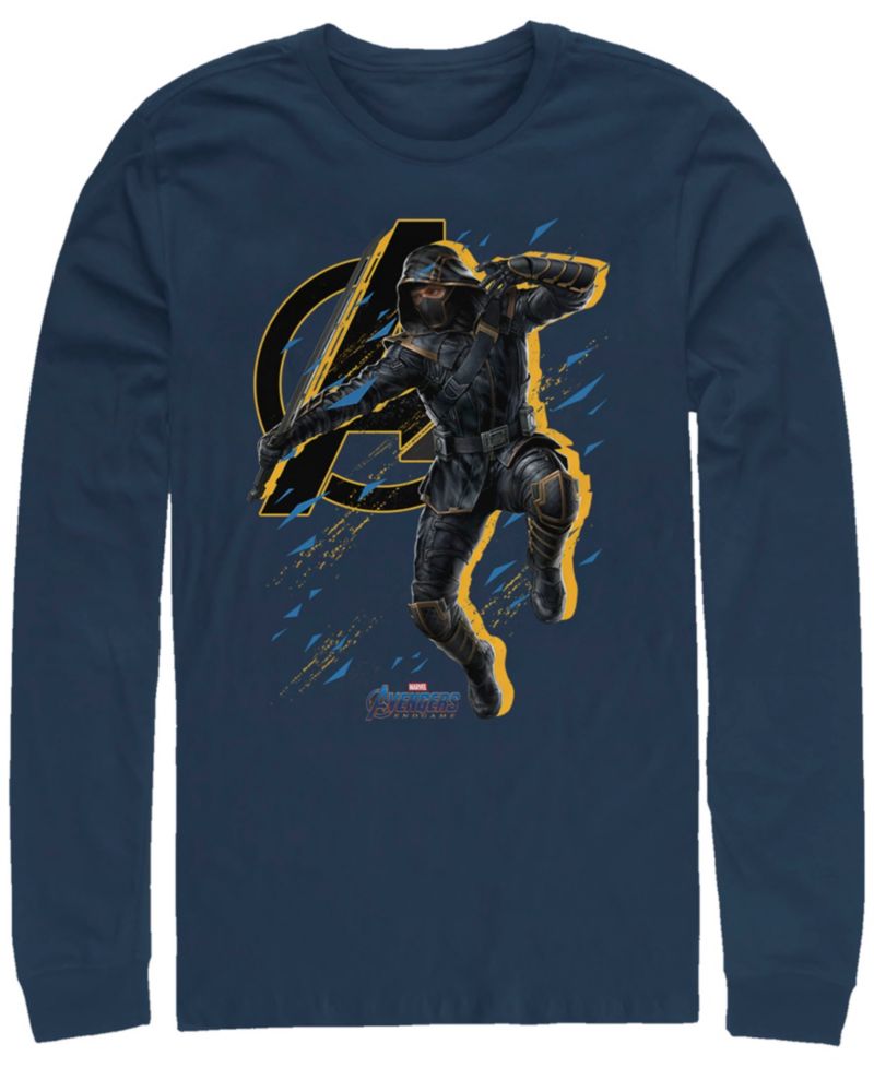 Marvel Men's Avengers Endgame Ronin Jump Action Pose, Long Sleeve T-shirt