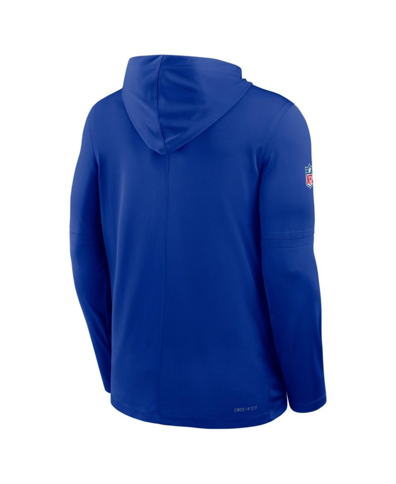 Men's Royal Denver Broncos Sideline Dri-FIT Long Sleeve Hooded T-Shirt