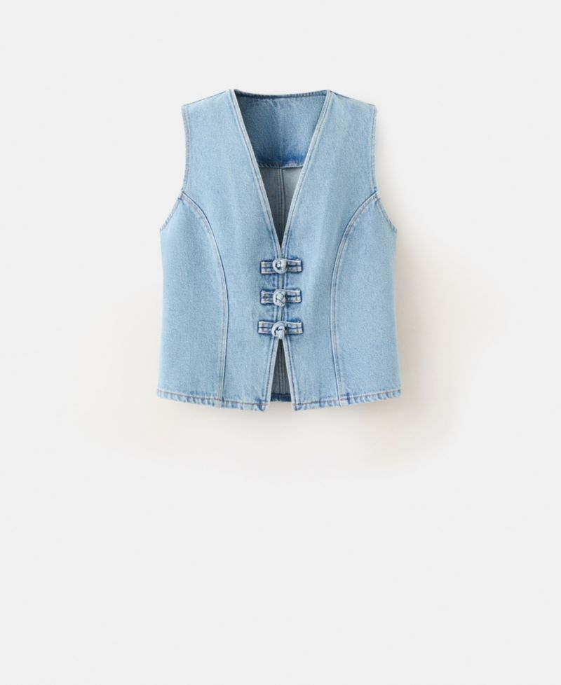 Women's Toggles Denim Top