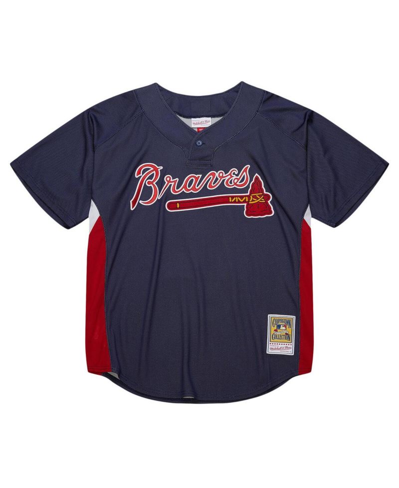 Mitchell Ness Men's Chipper Jones Navy Atlanta Braves Cooperstown Collection 2007 Batting Practice Jersey
