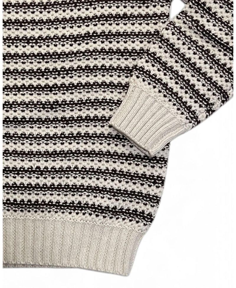 Little and Big Boys' (5-7) Organic Striped Crew Neck Pullover Sweater