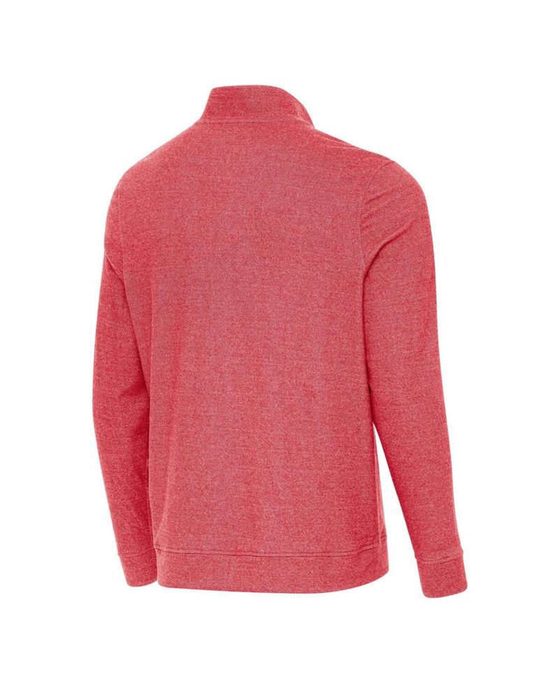 Men's Heather Crimson Indiana Hoosiers Subtle Quarter-Zip Hoodie