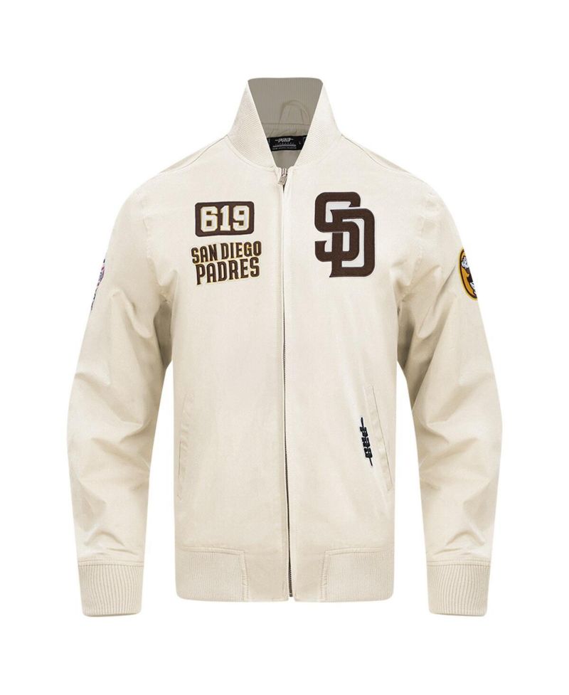 Men's Cream San Diego Padres Area Code Twill Full-Zip Jacket
