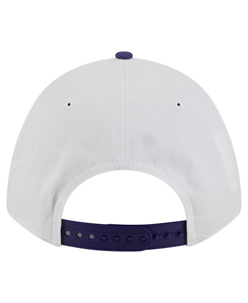 Men's White/Purple Kansas State Wildcats Arch Two-Tone Rope 9FORTY A-Frame M-Crown Adjustable Hat