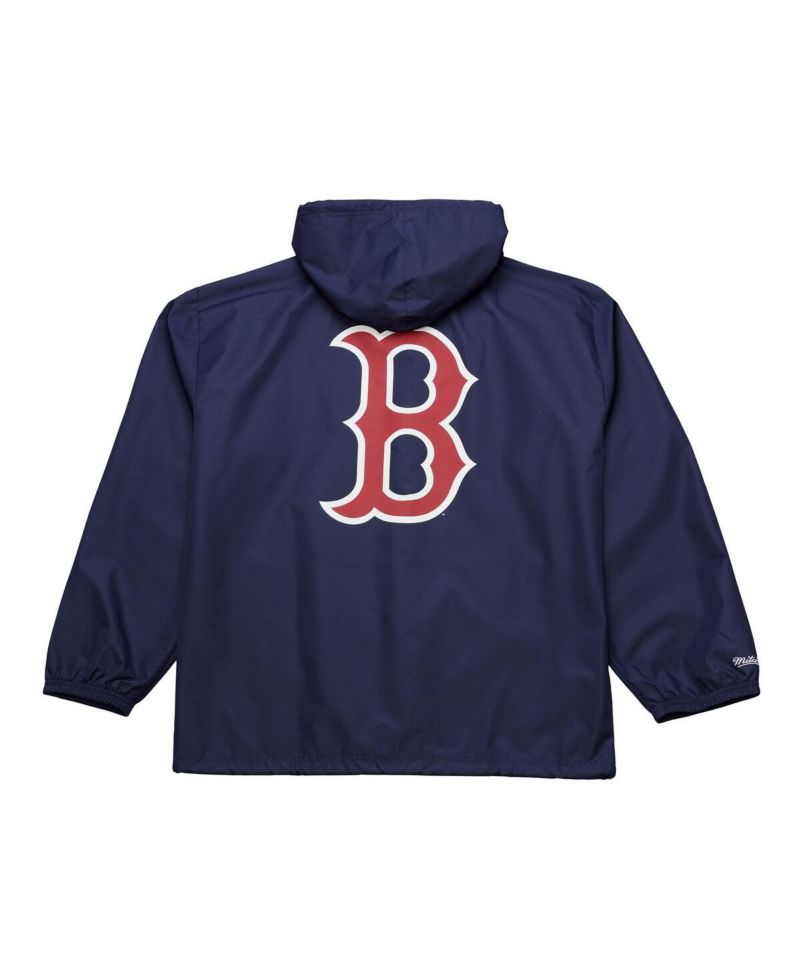 Men's Navy Boston Red Sox Full-Snap Hooded Coaches Jacket