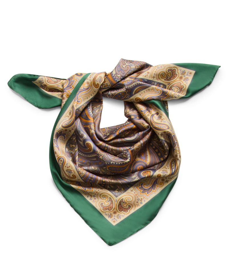 Vintage-Inspired Paisley Printed Square Scarf