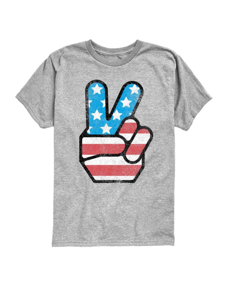 Boys' Toddler 2T-5T USA Flag Peace Short-Sleeve Graphic T-Shirt