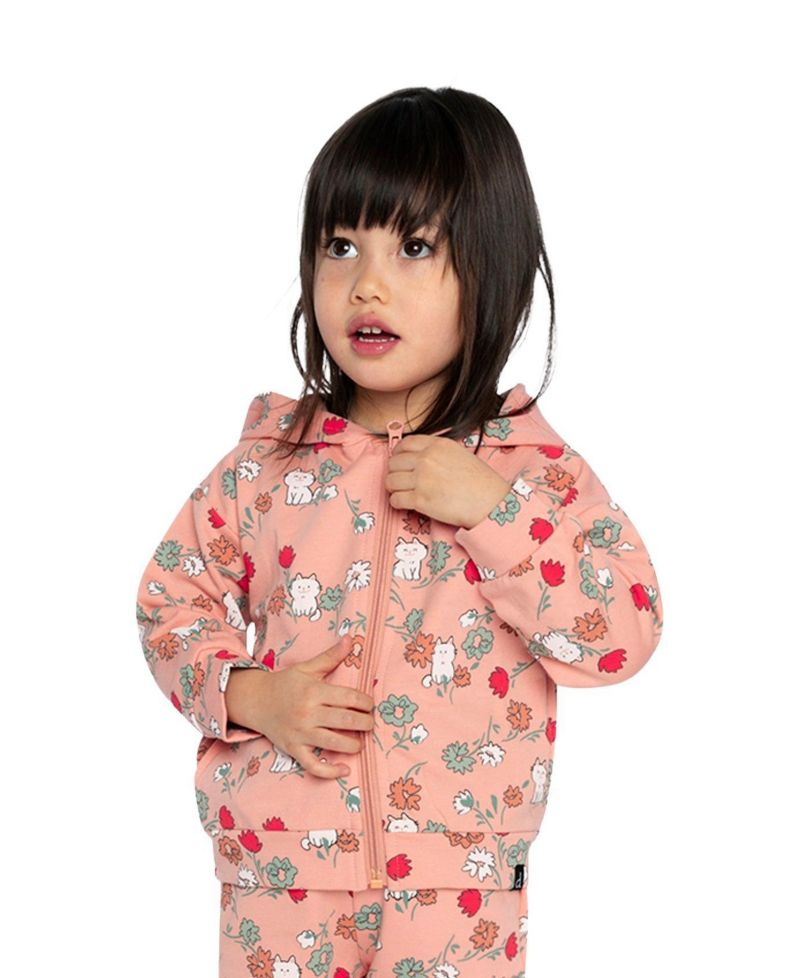 Little and Big Girl (6Y - 8Y) French Terry Hooded Cardigan Sweatshirts