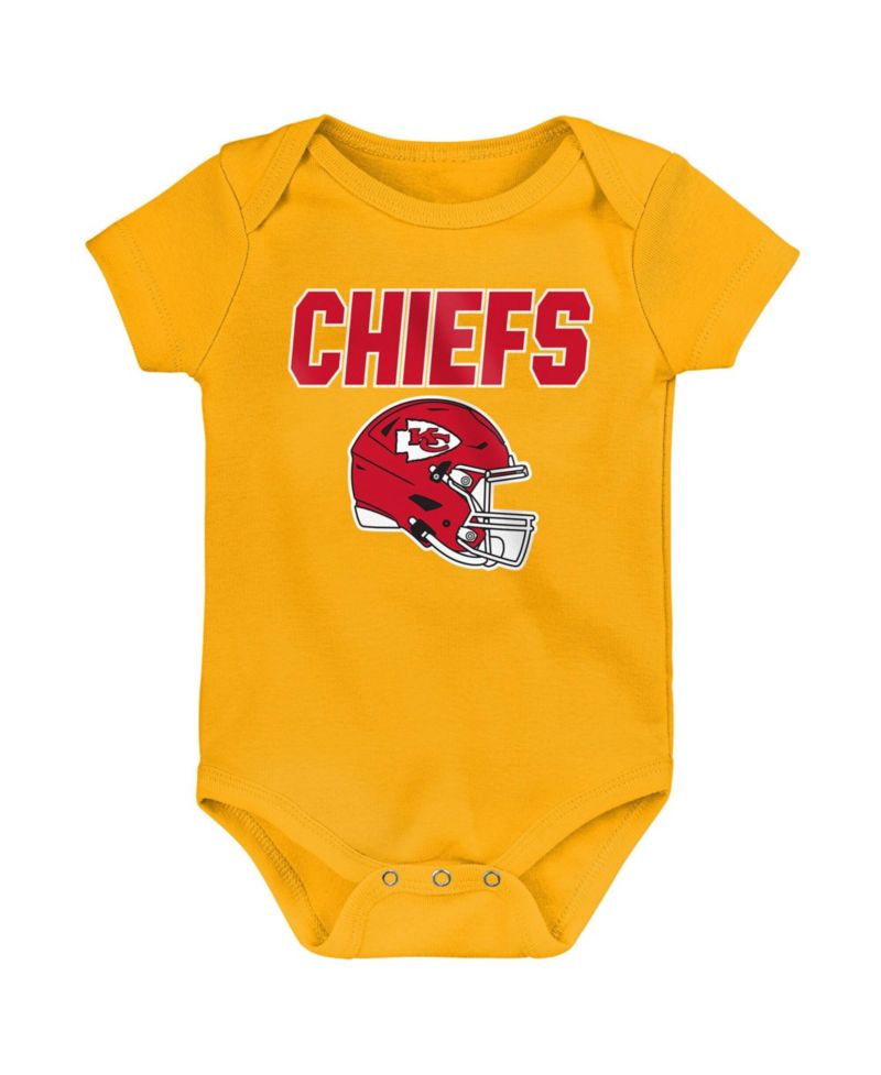 Baby Boys and Girls 3-Piece Kansas City Chiefs Littlest Player Bodysuit Set