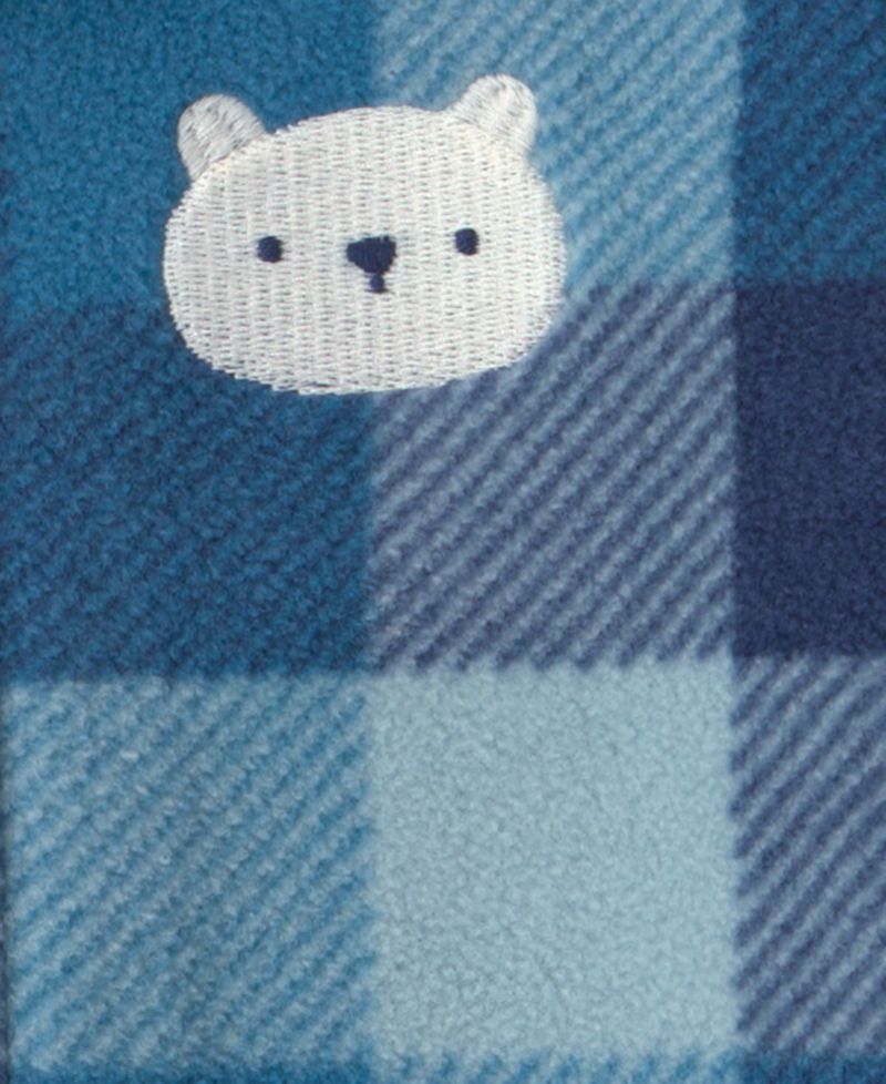Baby Boys' Bear Plaid Fleece 2-Way Zip Sleep & Play
