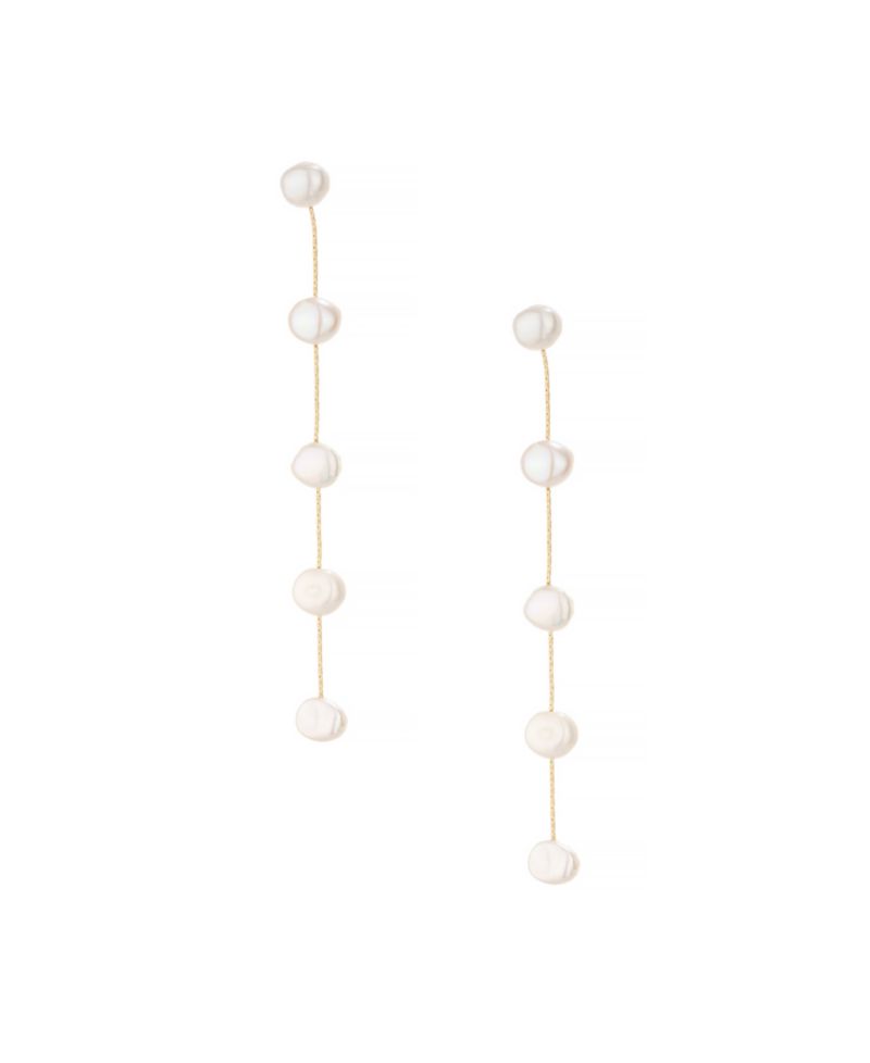 Imitation Pearls Earrings Dripping in 18K Gold Plating