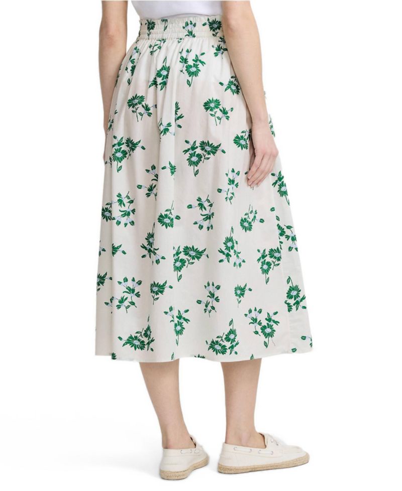 Women's Poplin Pull On Midi Skirt