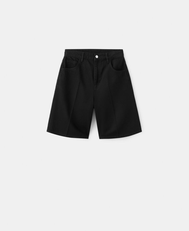 Women's High-Waist Straight-Fit Denim Shorts