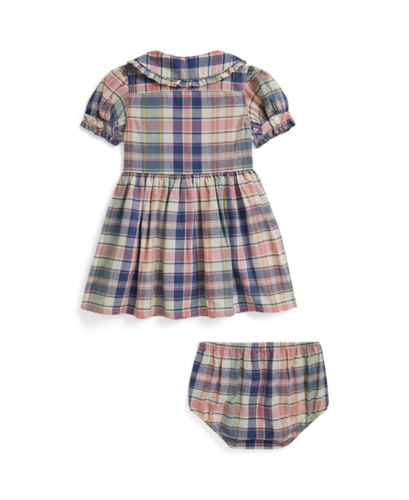 Baby Girls' Plaid Shirtdress with Bloomer