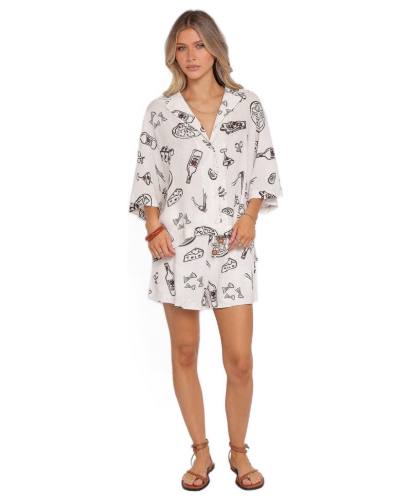 Women's Avara Spread-Collar Button-Down Short-Sleeve Shirt