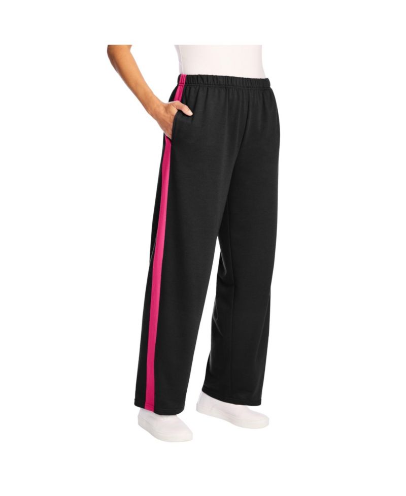 Women's Within Cotton French Terry Straight-Leg Pull-On Side-Stripe Pants