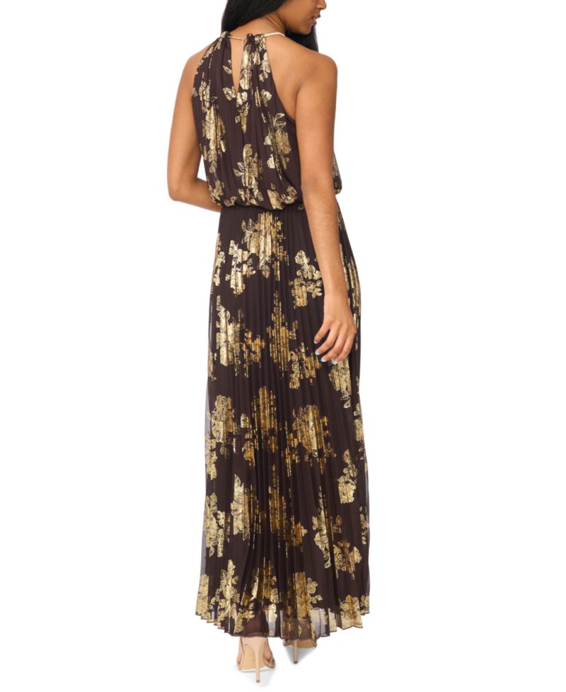 Women's Embellishment Halter-Neck Pleated Gown