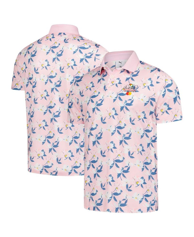 Men's Pink Arnold Palmer Invitational Springs Floral Polo Shirt