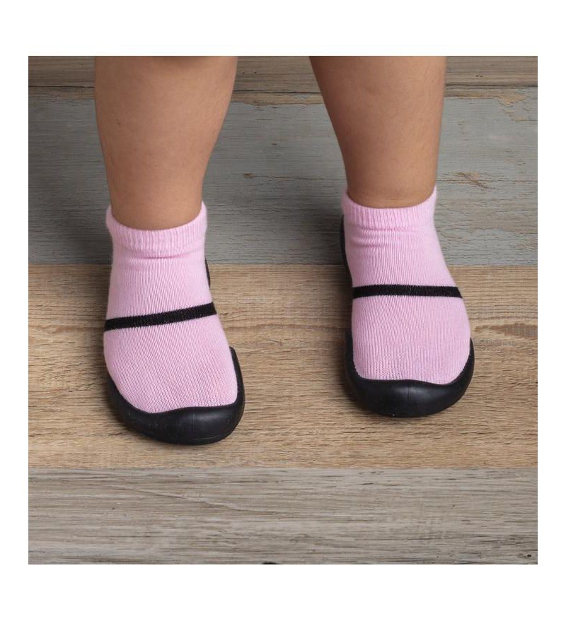 Baby Girl First Walk Sock Shoes Mary Jane - Pink