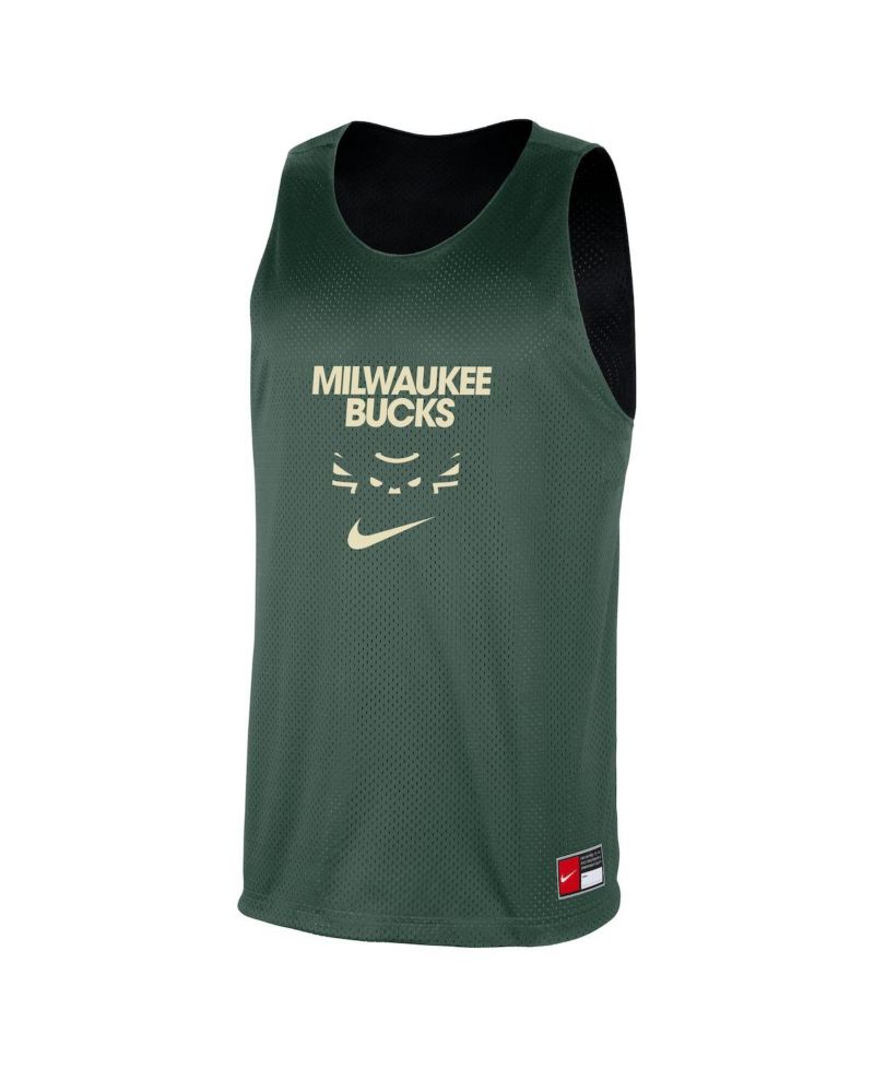 Men's Hunter Green/Black Milwaukee Bucks Courtside Reversible Mesh Practice Jersey